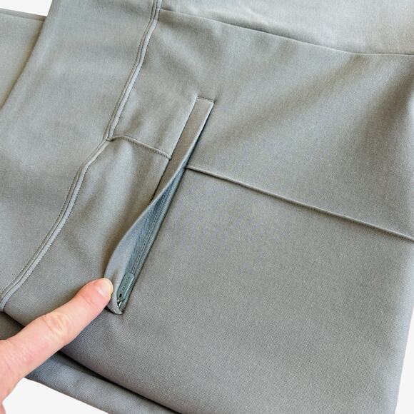 ATHLETA Eastbound Straight Pant Sz 12 Work Stretch Tencel Sage Green Zip Pockets - Picture 14 of 16